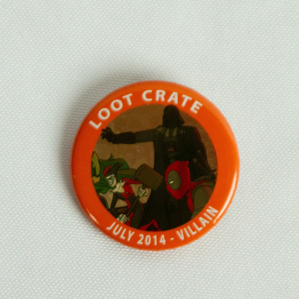 Loot Crate July 2014 Villain Pin Darth Vader Harley Quinn Deadpool Orange Button